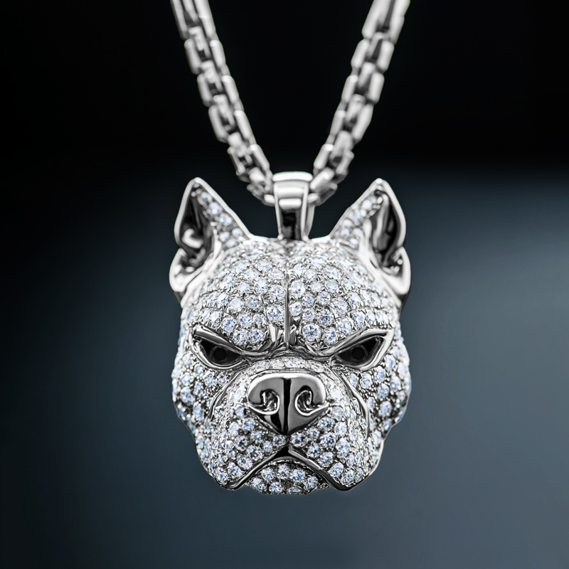 Iced Out Bull Dog Pendant Moissanite With Street Luxury Shine