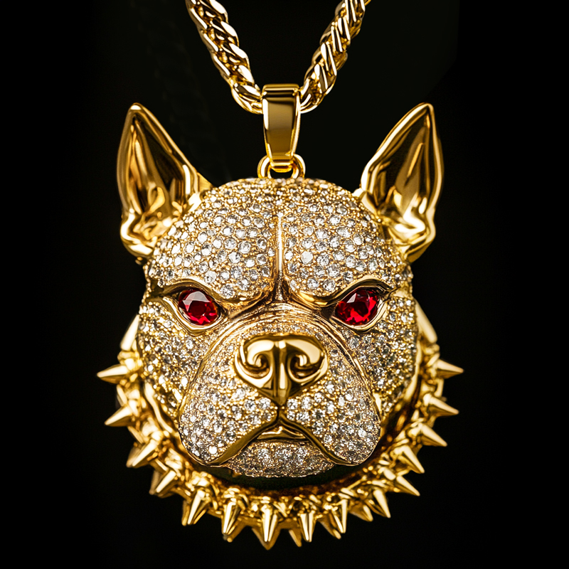Iced Out Bulldog Head Pendant Moissanite With Street Luxury Shine