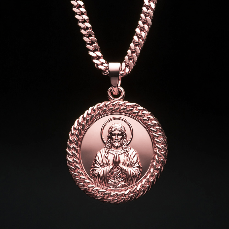 Jesus With Cuban Chain Circle Pendant Silver With Street Luxury Shine - Image 4