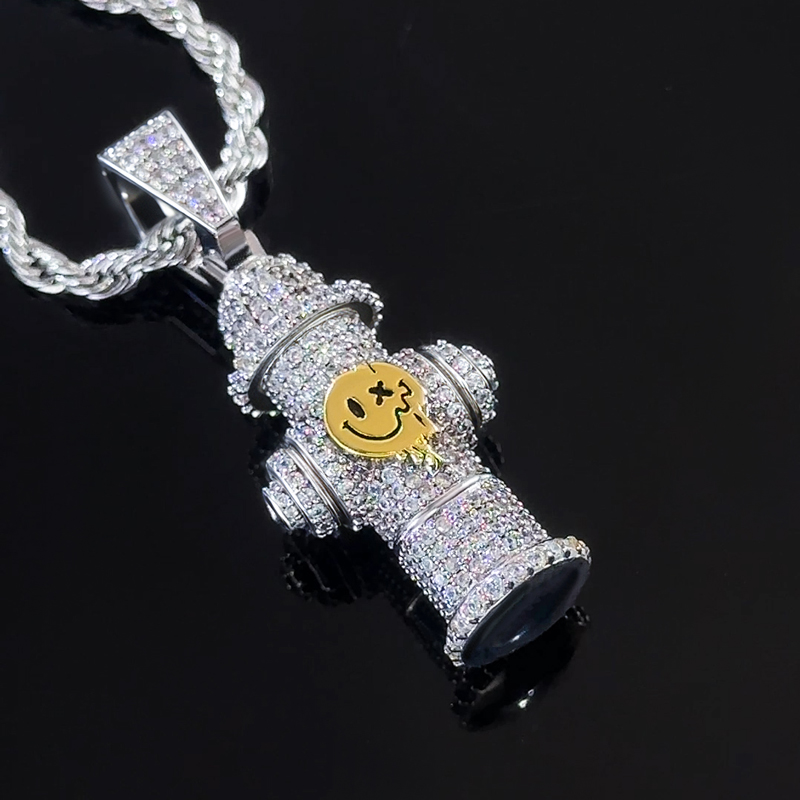 Iced Out Fire Hydrant Pendant In White Gold With Street Luxury Shine - Image 6