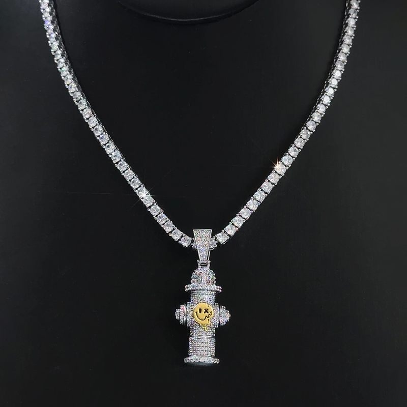 Iced Out Fire Hydrant Pendant In White Gold With Street Luxury Shine - Image 7