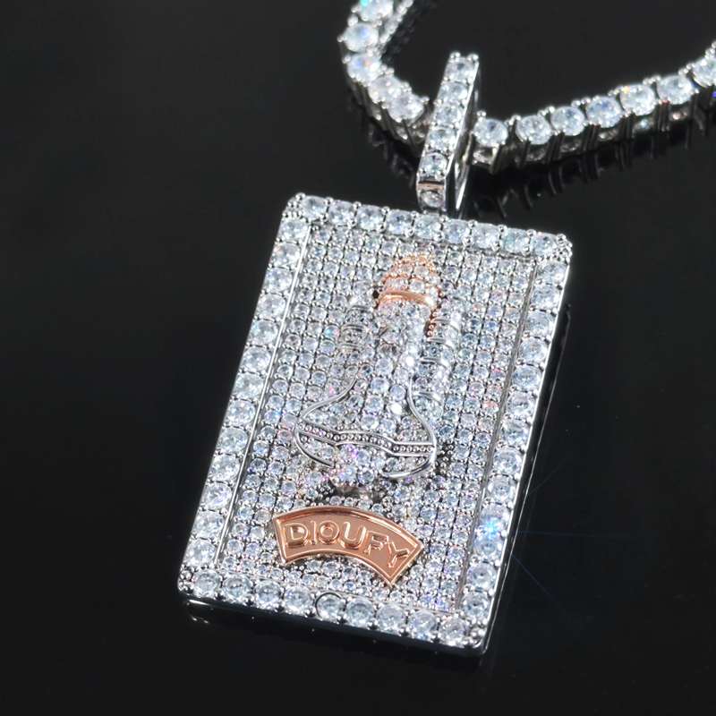 Iced Out Rectangle Custom Name Spaceship Pendant With Street Luxury Shine - Image 4