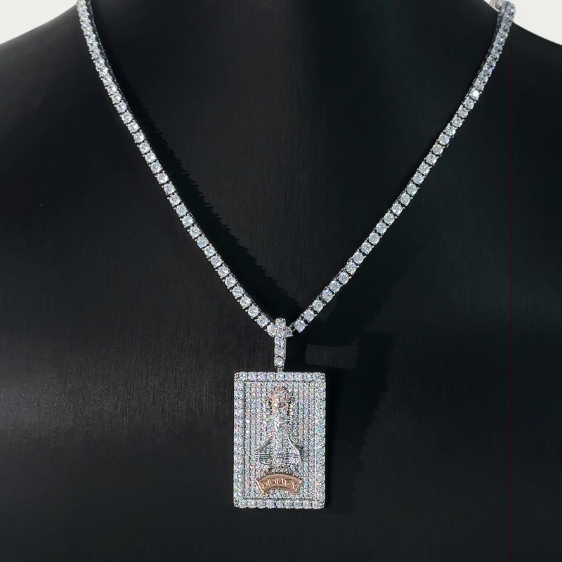 Iced Out Rectangle Custom Name Spaceship Pendant With Street Luxury Shine - Image 5