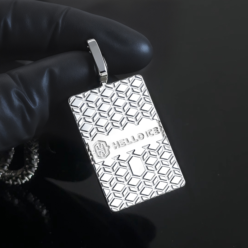 Iced Out Rectangle Custom Name Spaceship Pendant With Street Luxury Shine - Image 6