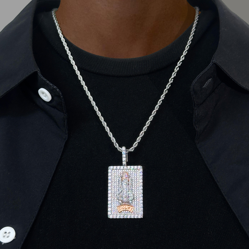 Iced Out Rectangle Custom Name Spaceship Pendant With Street Luxury Shine - Image 7