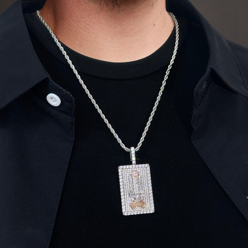 Iced Out Rectangle Custom Name Spaceship Pendant With Street Luxury Shine - Image 8
