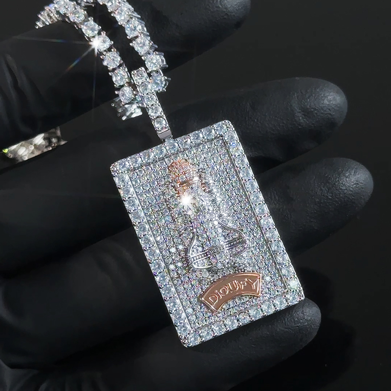 Iced Out Rectangle Custom Name Spaceship Pendant With Street Luxury Shine - Image 9