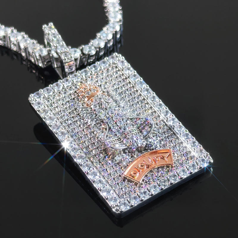 Iced Out Rectangle Custom Name Spaceship Pendant With Street Luxury Shine