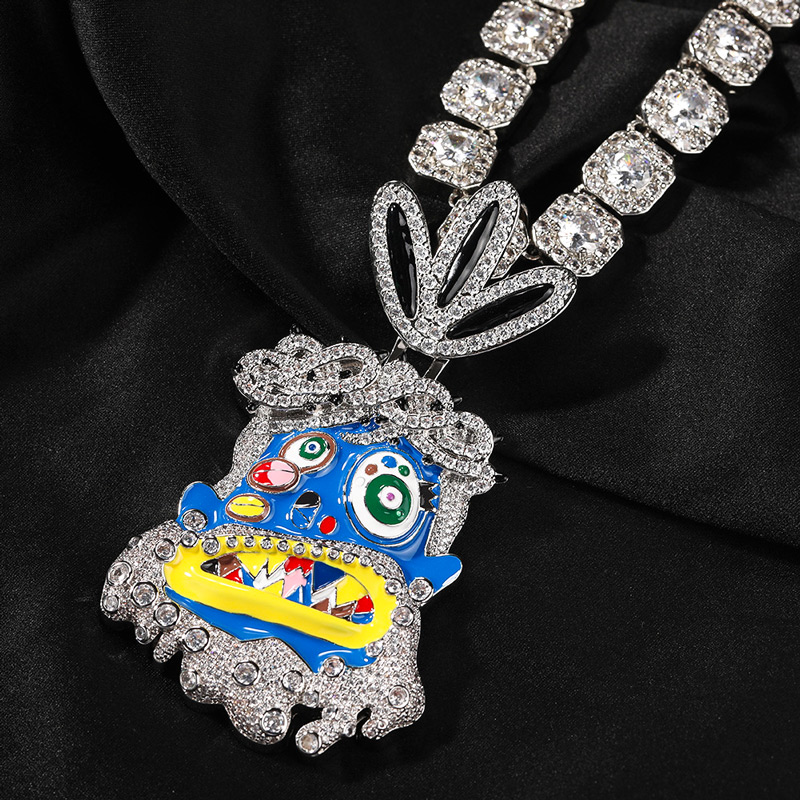 Iced Out Crown Of Thorn Jesus Enamel Face Pendant With Street Luxury Shine - Image 3
