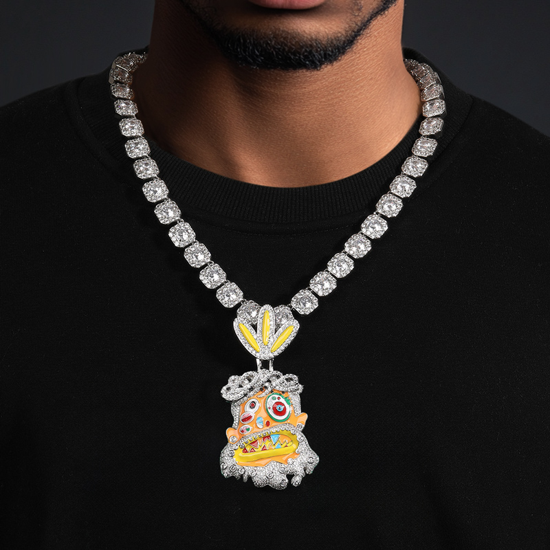 Iced Out Crown Of Thorn Jesus Enamel Face Pendant With Street Luxury Shine - Image 5