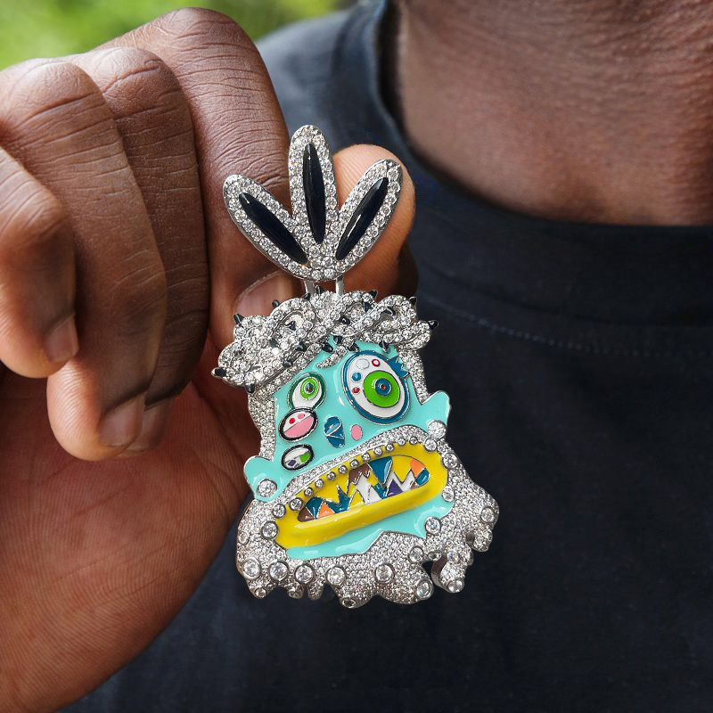 Iced Out Crown Of Thorn Jesus Enamel Face Pendant With Street Luxury Shine - Image 6