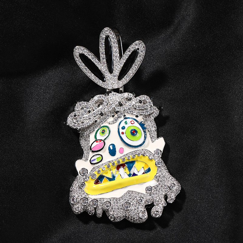 Iced Out Crown Of Thorn Jesus Enamel Face Pendant With Street Luxury Shine - Image 7