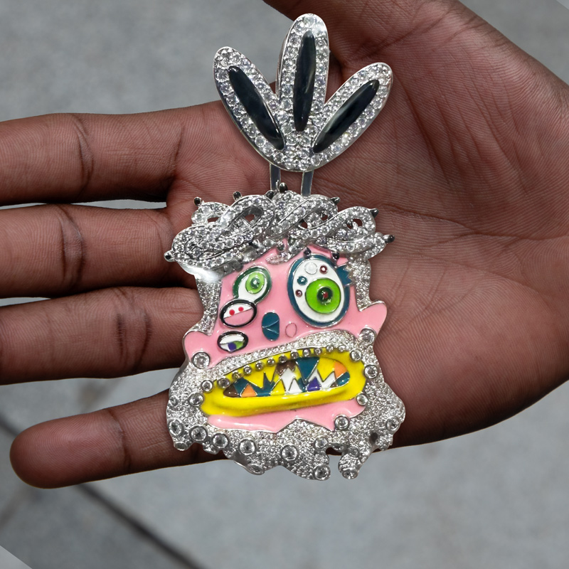 Iced Out Crown Of Thorn Jesus Enamel Face Pendant With Street Luxury Shine - Image 8