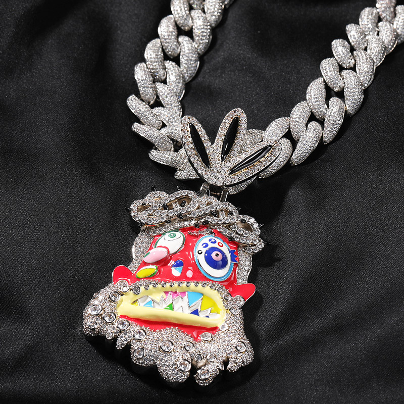 Iced Out Crown Of Thorn Jesus Enamel Face Pendant With Street Luxury Shine - Image 9