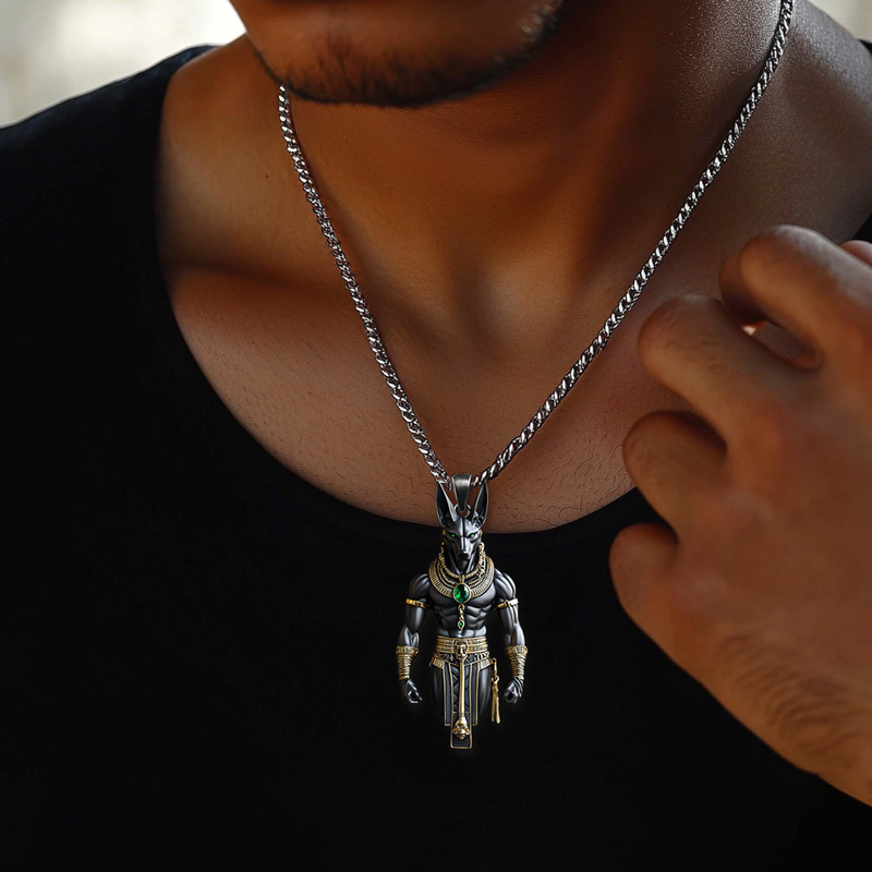 Ancient Egyptian God Anubis Pendant Bold Statement Style With Street Luxury - Image 3