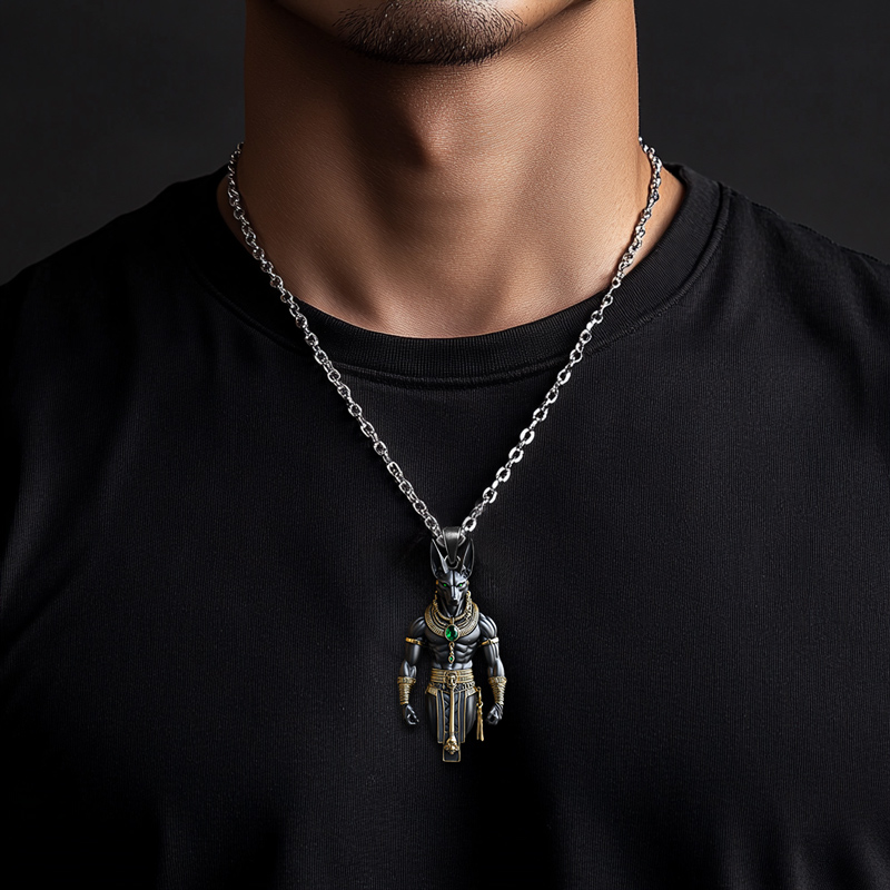 Ancient Egyptian God Anubis Pendant Bold Statement Style With Street Luxury - Image 4