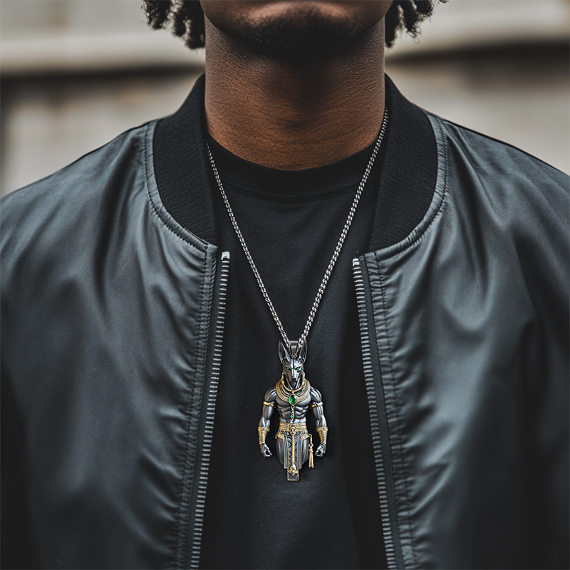 Ancient Egyptian God Anubis Pendant Bold Statement Style With Street Luxury - Image 5