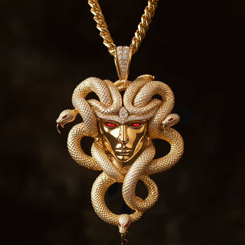 Iced Out Medusa Pendant Moissanite With Street Luxury Shine