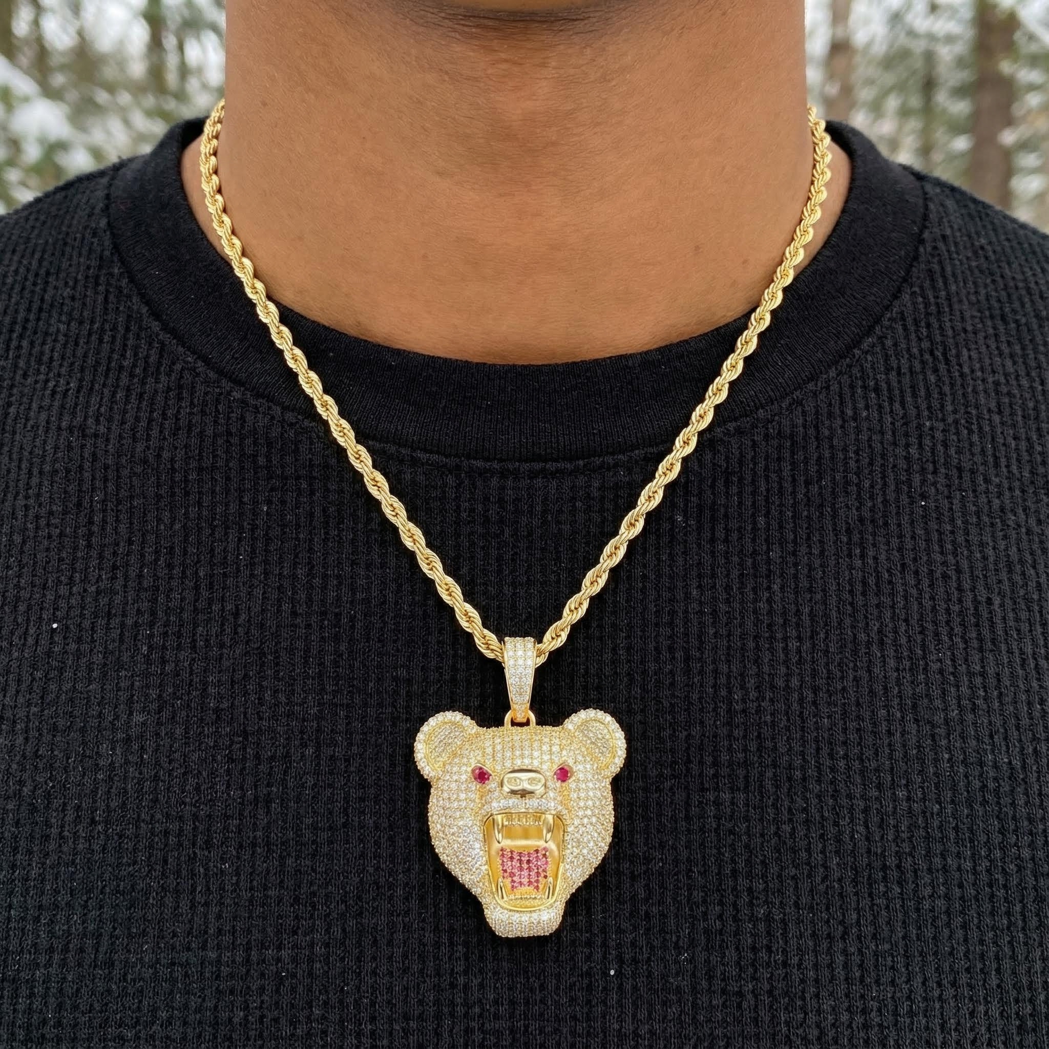 Iced Out Roaring Bear Head Pendant Moissanite With Street Luxury Shine - Image 4
