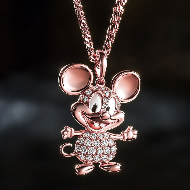 Iced Out Cartoon Little Mouse Pendant Silver With Street Luxury Shine - Image 4