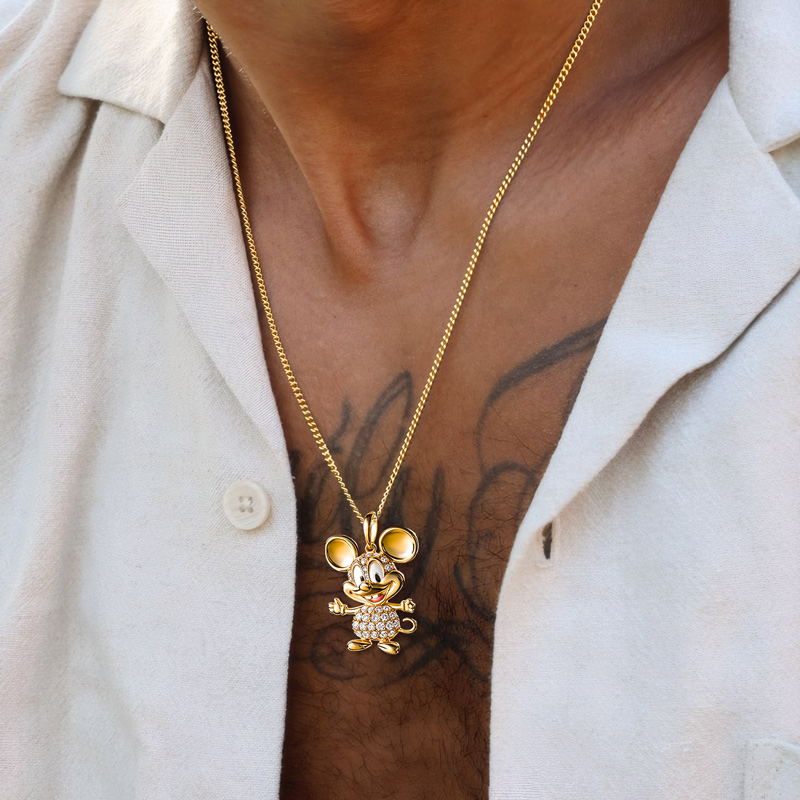 Iced Out Cartoon Little Mouse Pendant Silver With Street Luxury Shine - Image 5