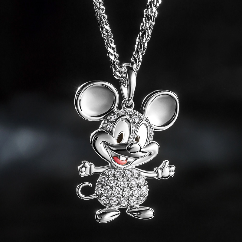 Iced Out Cartoon Little Mouse Pendant Silver With Street Luxury Shine - Image 6
