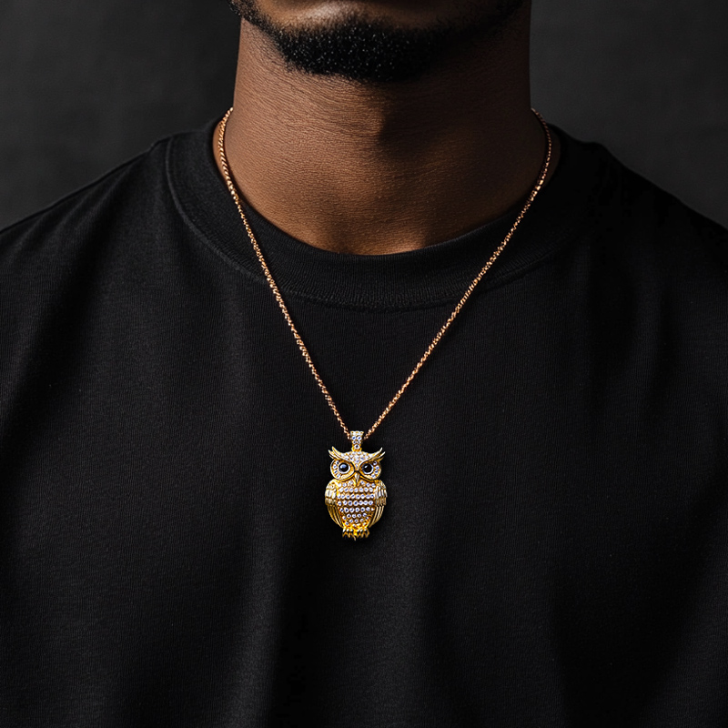 Iced Out Owl Pendant Moissanite With Street Luxury Shine - Image 4