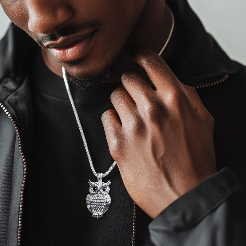 Iced Out Owl Pendant Moissanite With Street Luxury Shine - Image 5