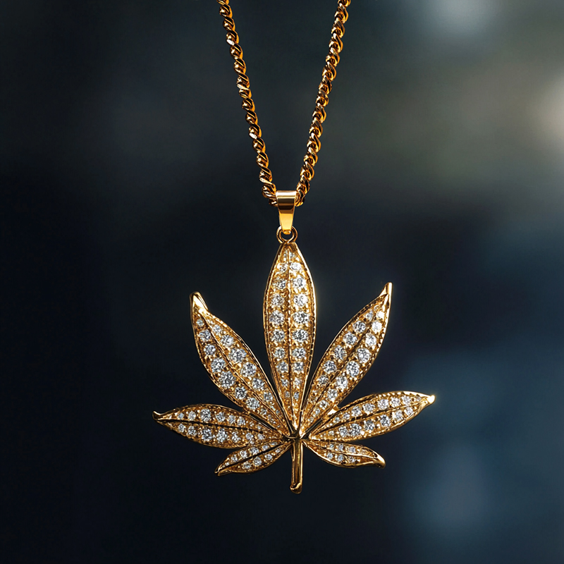 Iced Out Leaf Pendant Moissanite With Street Luxury Shine - Image 3