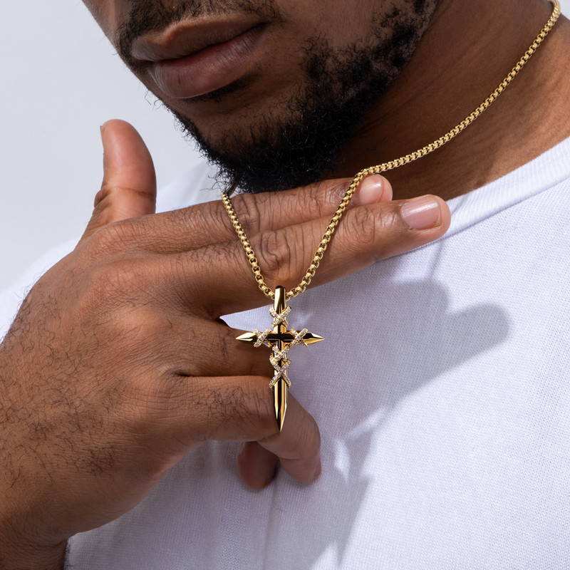 Iced Out X-shape Spiked Cross Pendant Moissanite With Street Luxury Shine - Image 4
