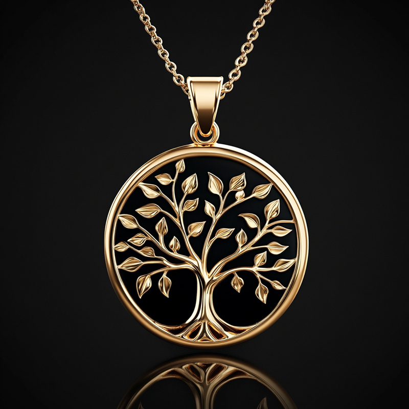 Tree Of Life Circle Pendant Moissanite With Street Luxury Shine - Image 3