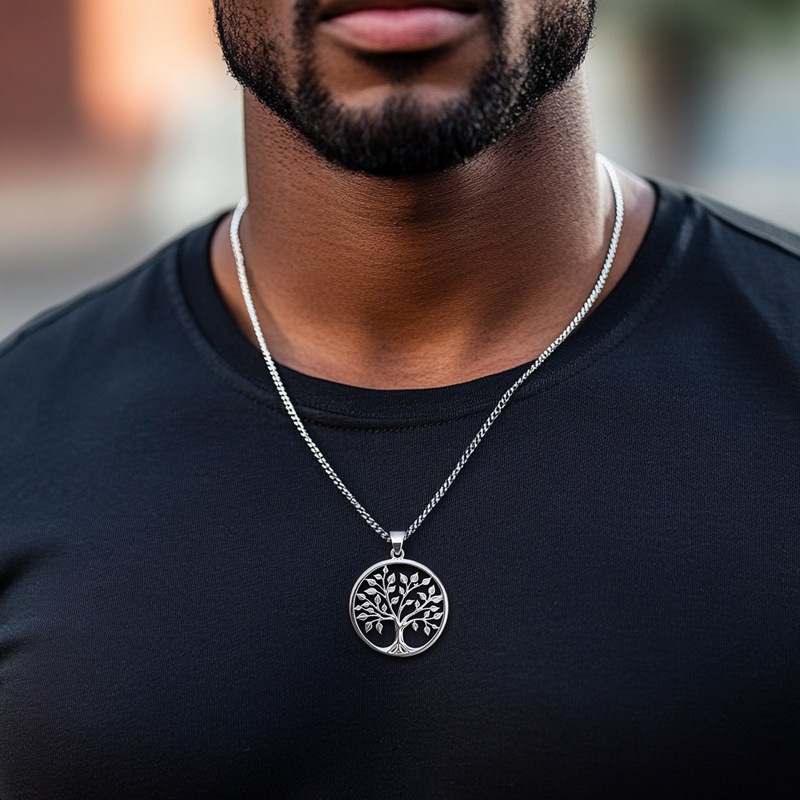 Tree Of Life Circle Pendant Moissanite With Street Luxury Shine - Image 6