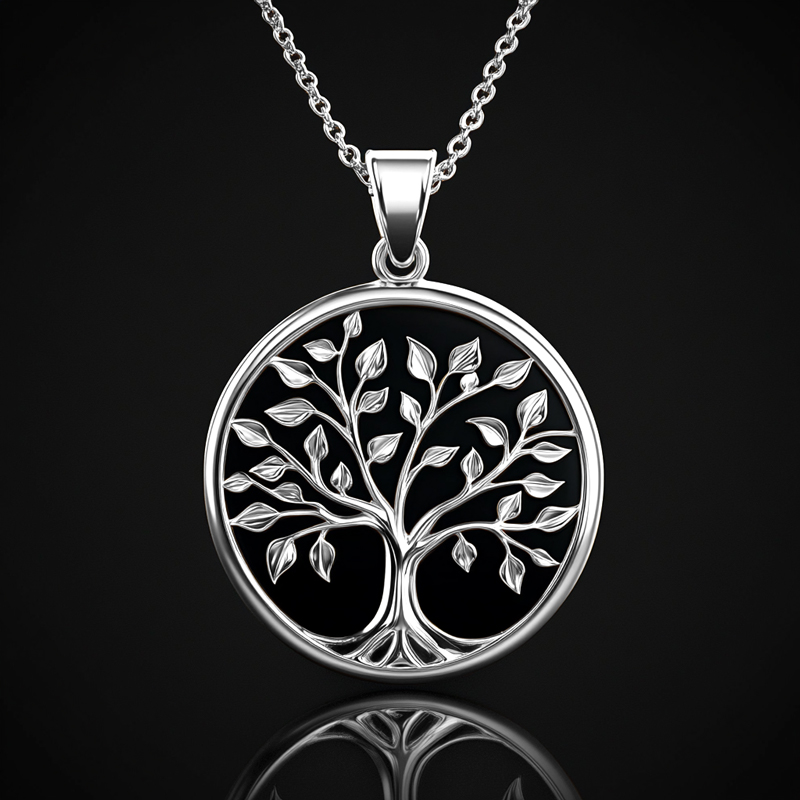 Tree Of Life Circle Pendant Moissanite With Street Luxury Shine