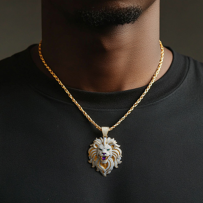 Iced Out Roaring Lion Head Pendant Moissanite With Street Luxury Shine - Image 4