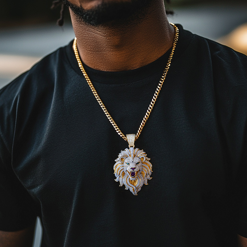 Iced Out Roaring Lion Head Pendant Moissanite With Street Luxury Shine - Image 5