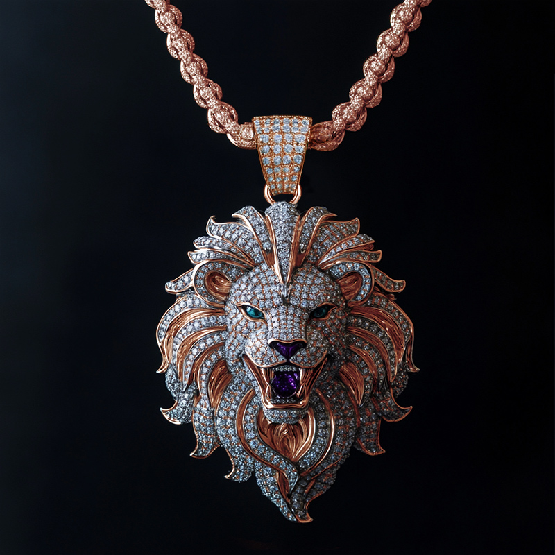 Iced Out Roaring Lion Head Pendant Moissanite With Street Luxury Shine - Image 6