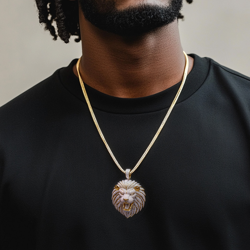 Iced Out Roaring Lion Head Pendant Moissanite With Street Luxury Shine - Image 5