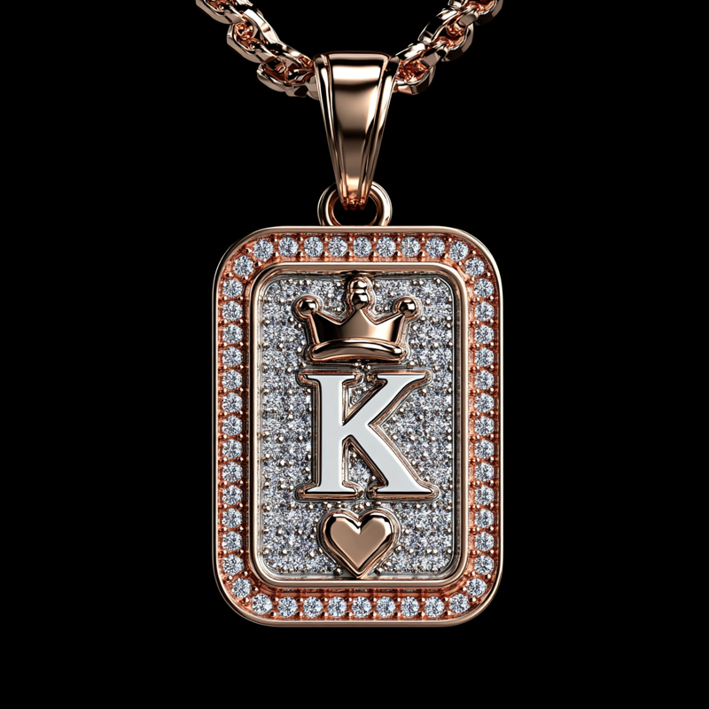 Crown Ace K Playing Card Pendant Moissanite With Street Luxury Shine - Image 4