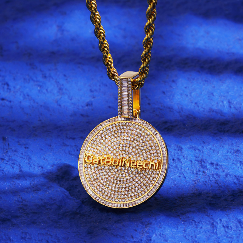 Iced Out Out Custom Round Name Pendant Moissanite With Street Luxury Shine - Image 3