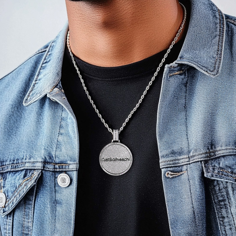 Iced Out Out Custom Round Name Pendant Moissanite With Street Luxury Shine - Image 4