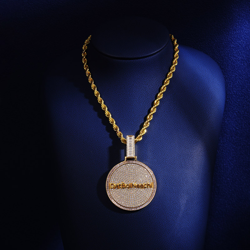 Iced Out Out Custom Round Name Pendant Moissanite With Street Luxury Shine - Image 5