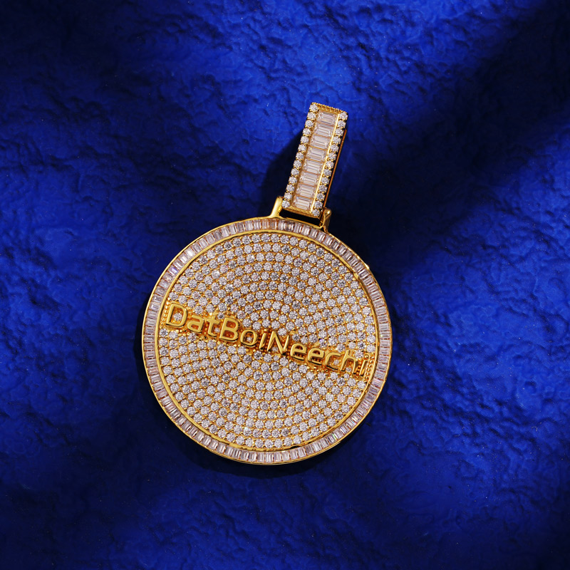 Iced Out Out Custom Round Name Pendant Moissanite With Street Luxury Shine - Image 6