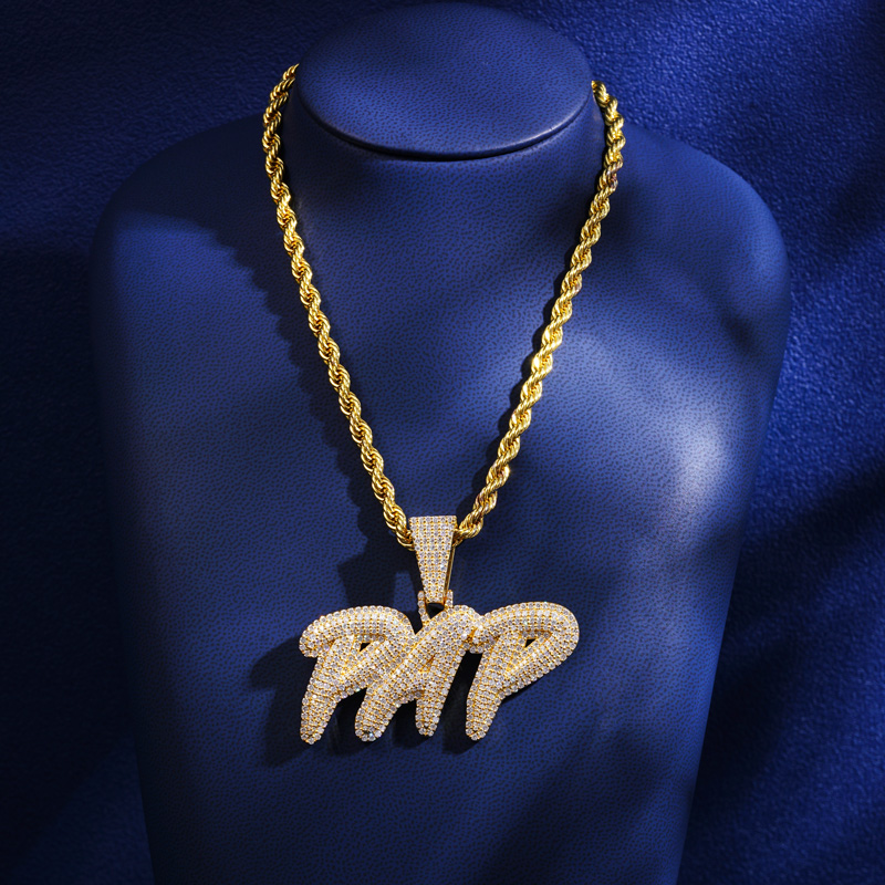 Iced Out Out Custom Name Letters Pendant Gold With Street Luxury Shine - Image 3