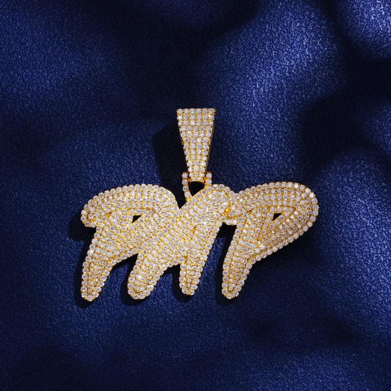 Iced Out Out Custom Name Letters Pendant Gold With Street Luxury Shine - Image 5