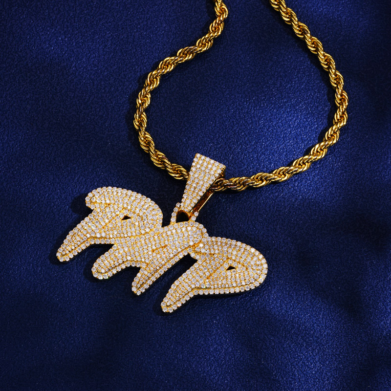 Iced Out Out Custom Name Letters Pendant Gold With Street Luxury Shine - Image 6