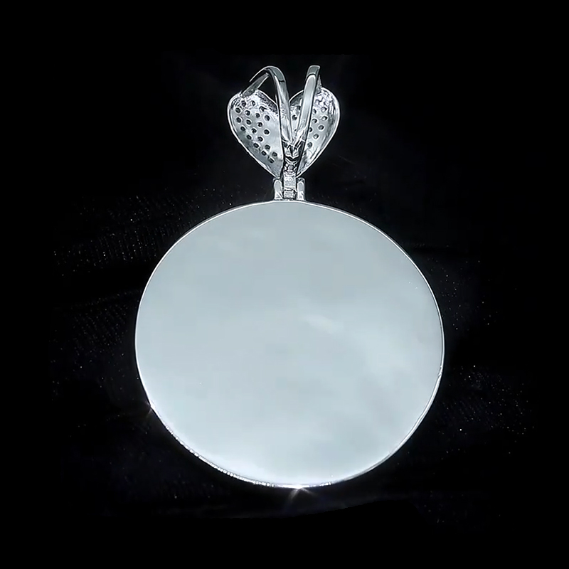 Iced Out Out Broken Heart Custom Picture Solid Pendant Moissanite - Image 8