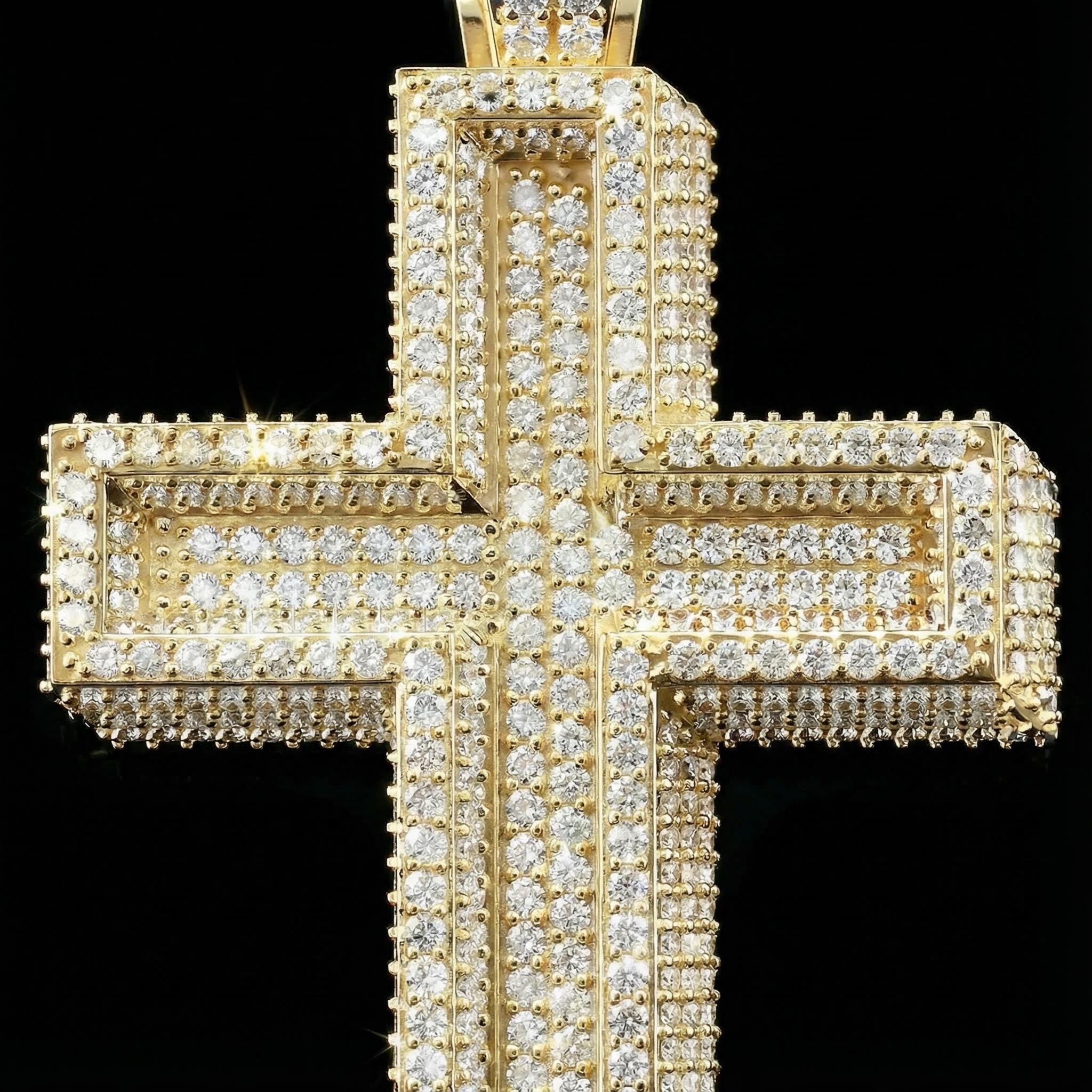Iced Out Out Paved Mosaic Cross Pendant Moissanite With Street Luxury Shine - Image 6