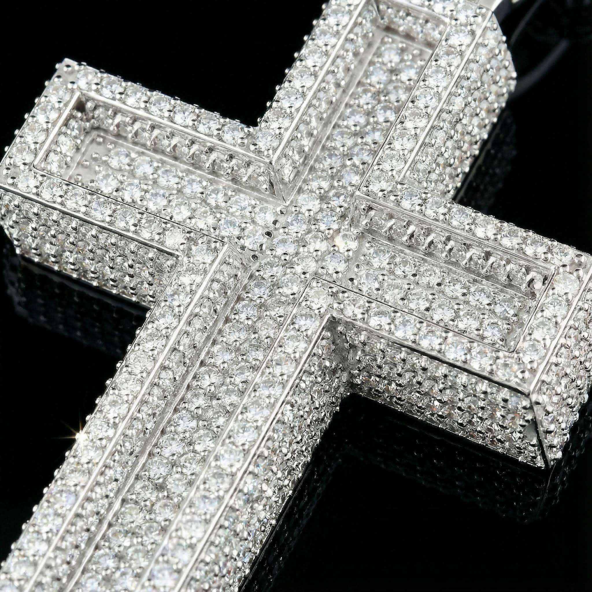 Iced Out Out Paved Mosaic Cross Pendant Moissanite With Street Luxury Shine - Image 7