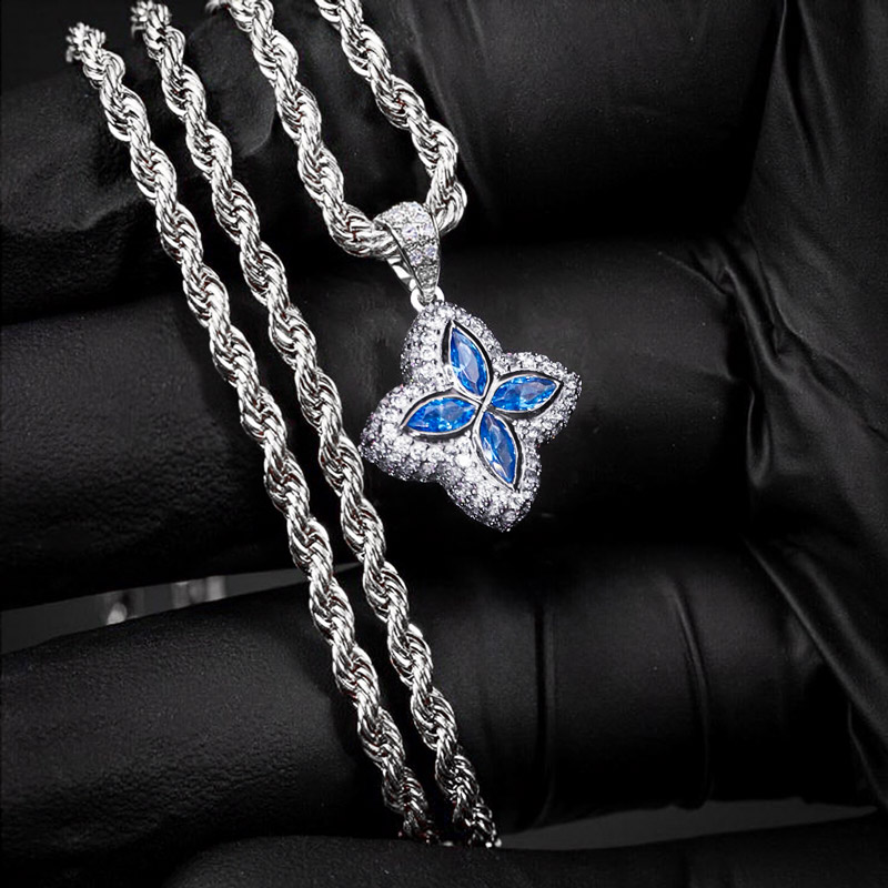 Iced Out Out Marquise Four Leaf Clover Pendant With Street Luxury Shine - Image 3