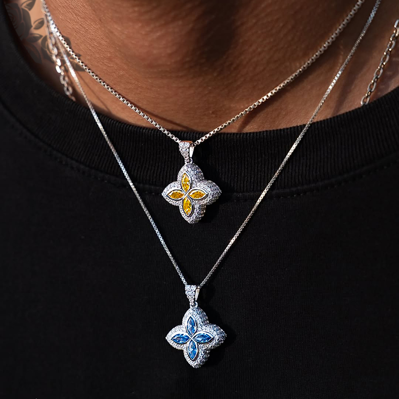 Iced Out Out Marquise Four Leaf Clover Pendant With Street Luxury Shine - Image 4